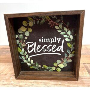 Rustic Wooden "Simply Blessed" Wall/Desk Decor